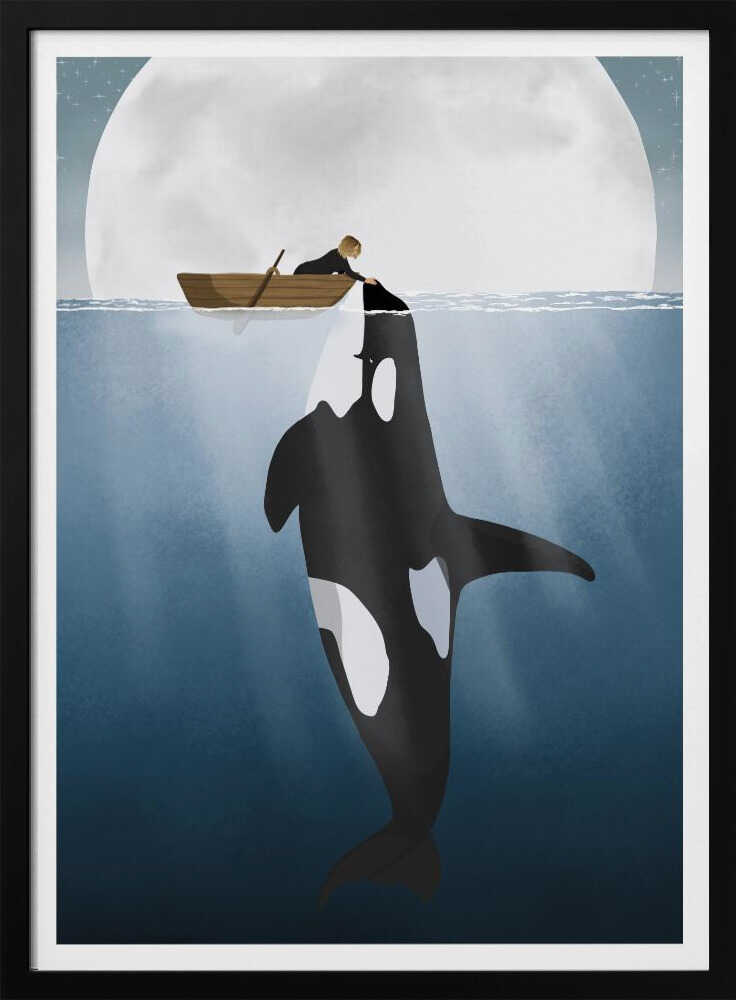 Man And Orca Moonlight