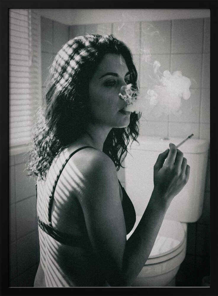 Smoking Woman in Shadows