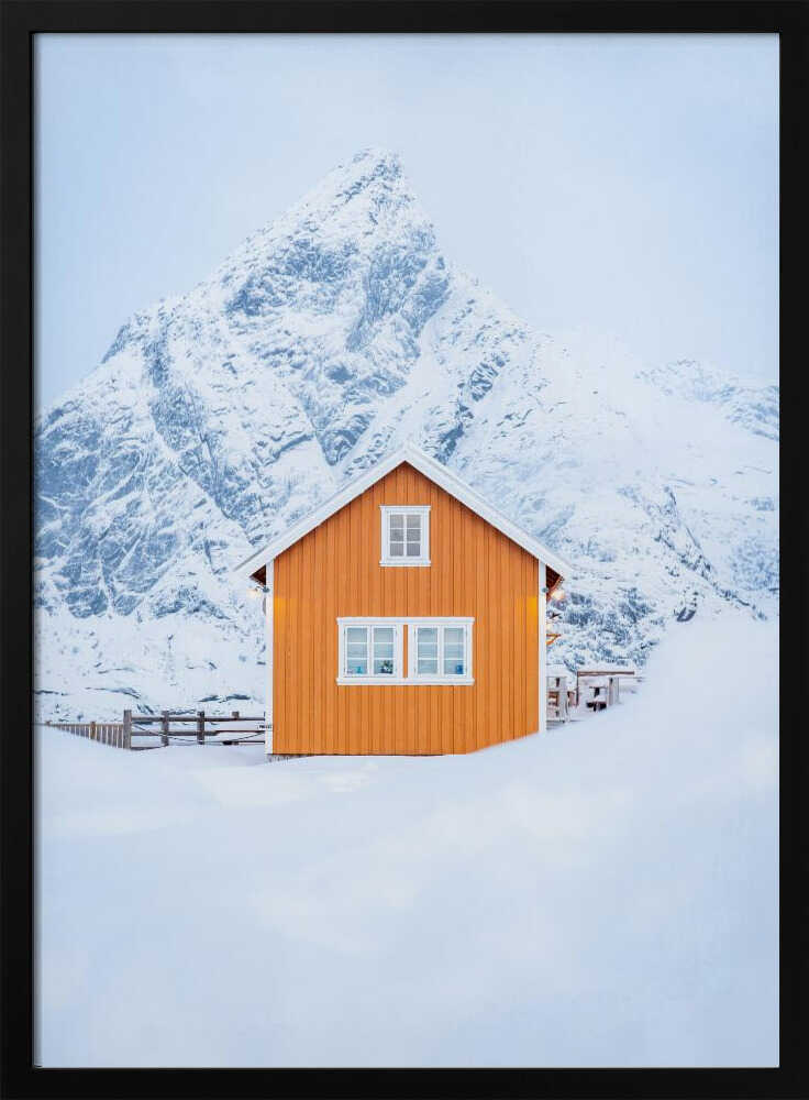 Orange House Snowy Mountain