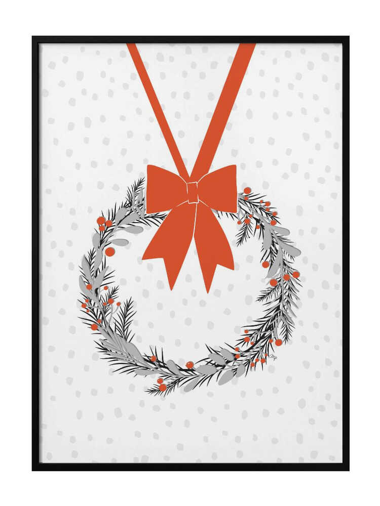 Julkrans i rött och vitt