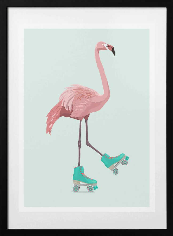 Roller Skating Flamingo