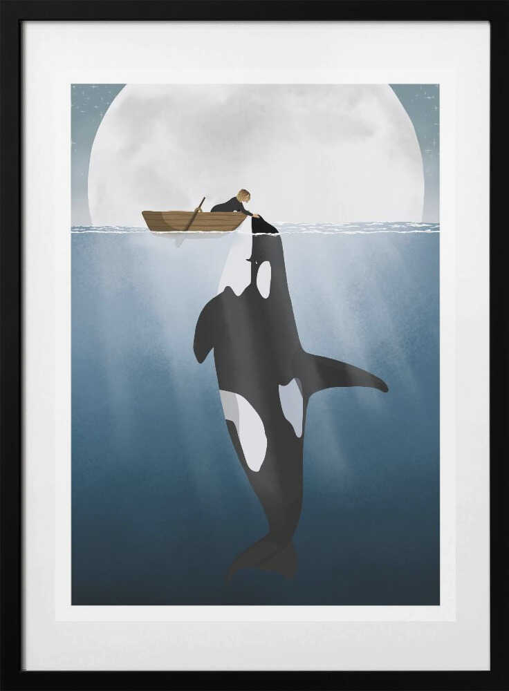 Man And Orca Moonlight