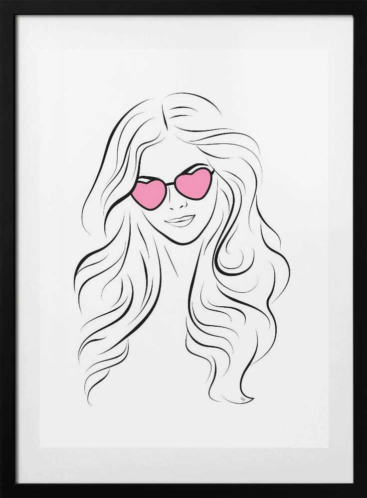 Girl with Heart Sunglasses