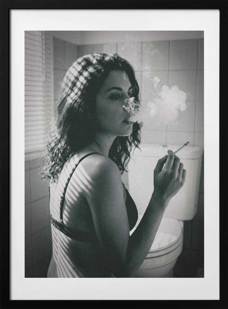 Smoking Woman in Shadows