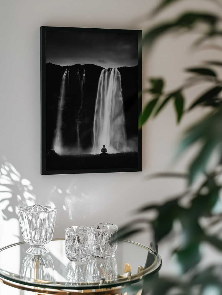 Meditating By Waterfall