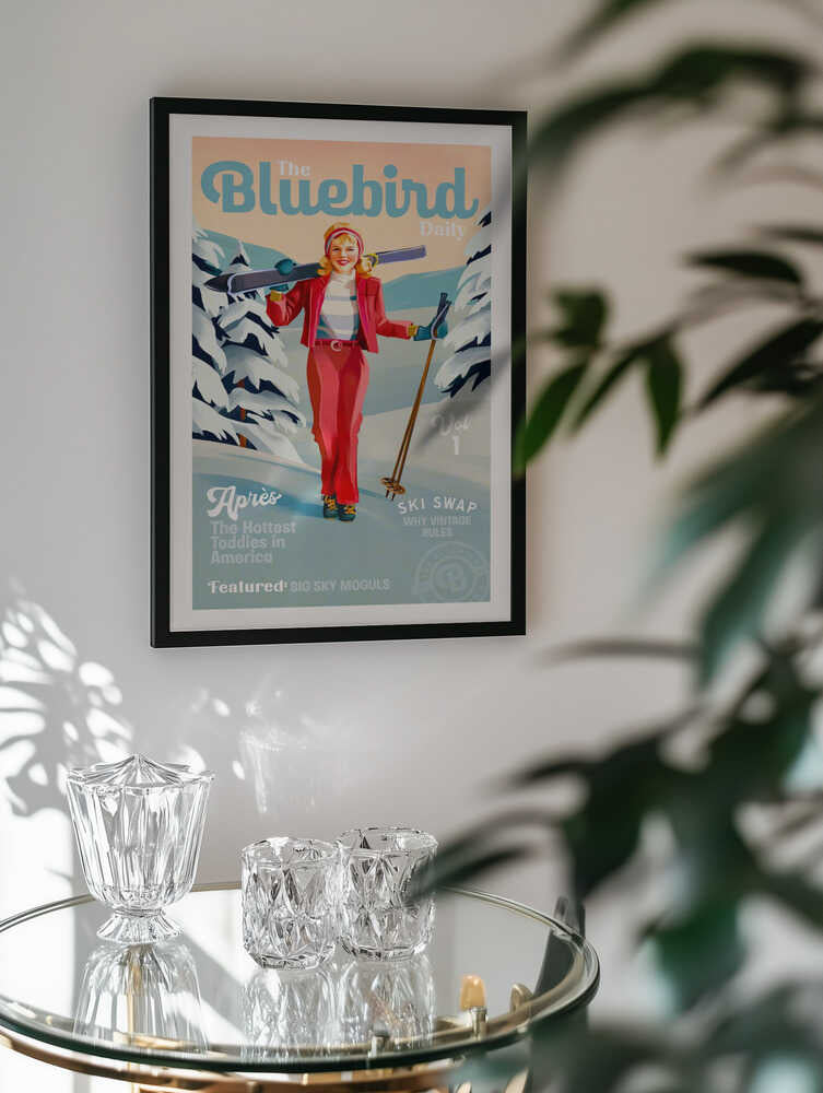 The Bluebird Daily Pinup Ski Art