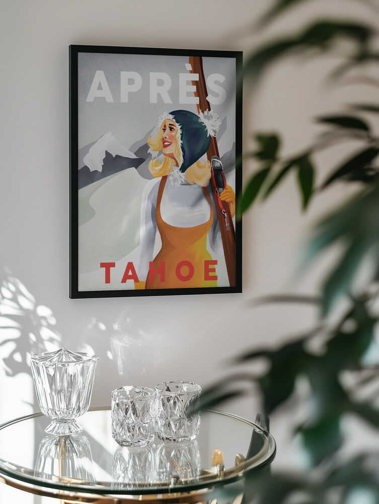 Apres Ski Lake Tahoe Vintage Pin Up Art