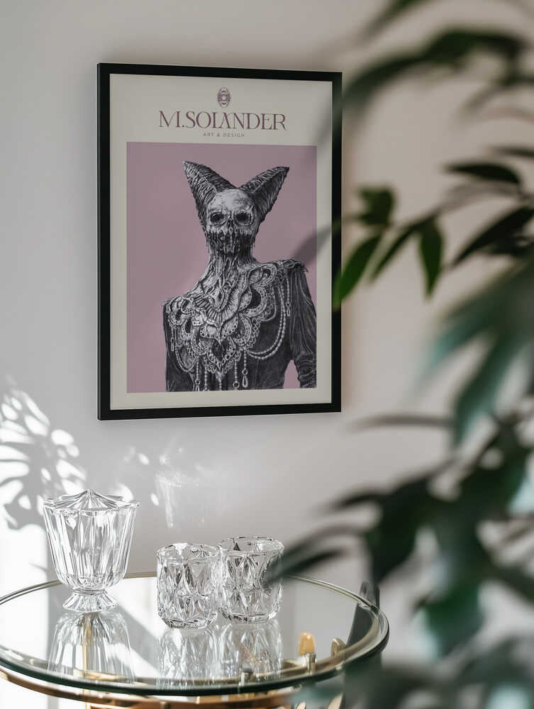 Elegant Macabre Horned Skull