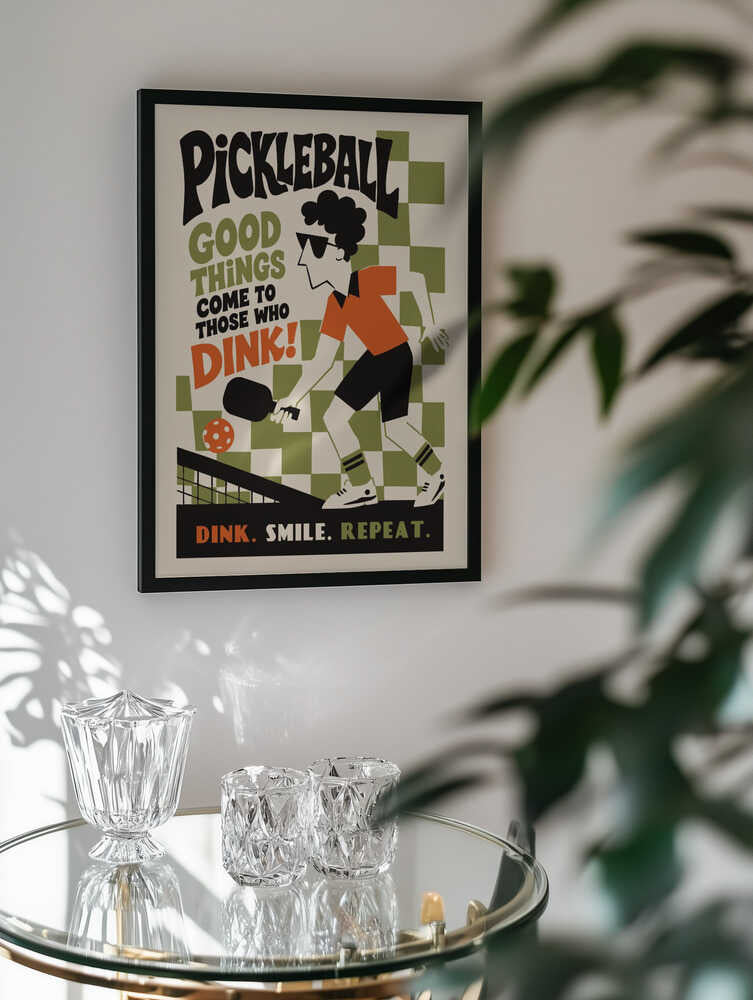 Retro Pickleball Dink Shot