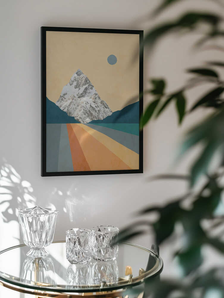 Geometric Mountain Sunset