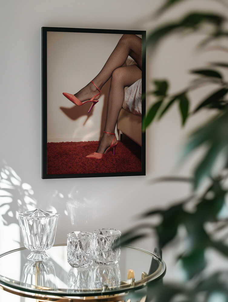 Red Heels Fishnet Stockings