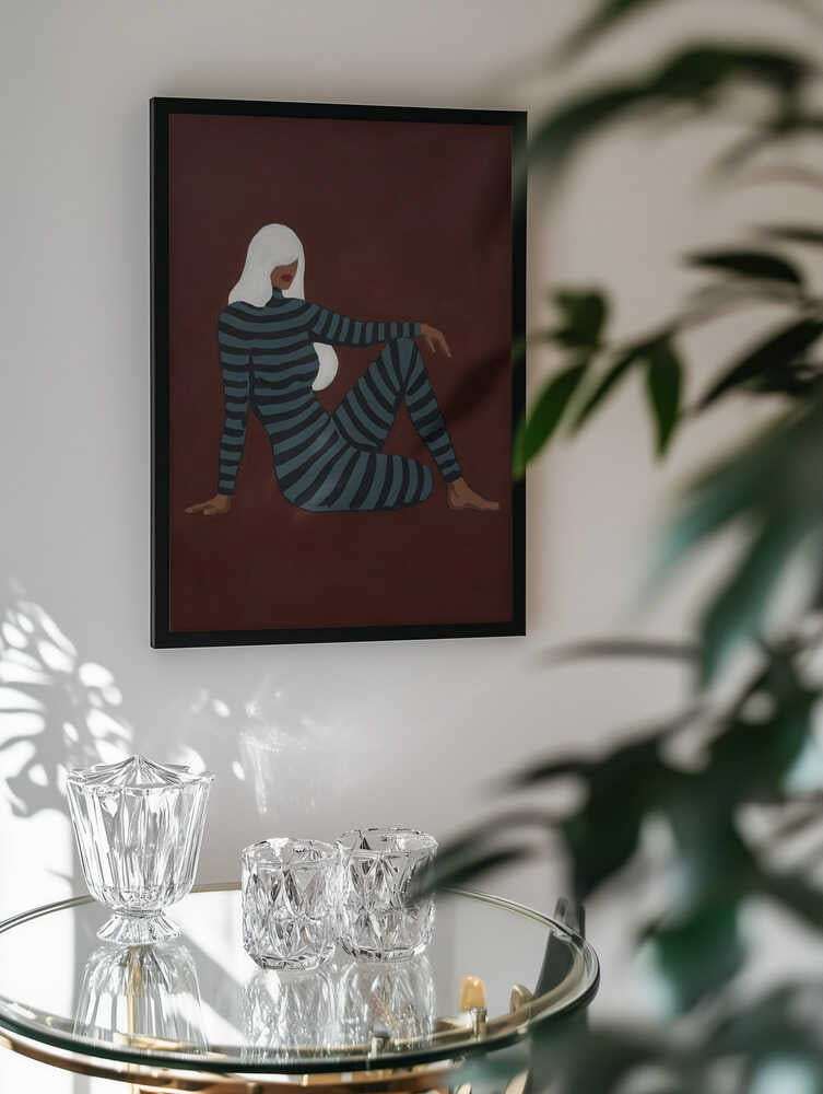 Striped Woman Sitting