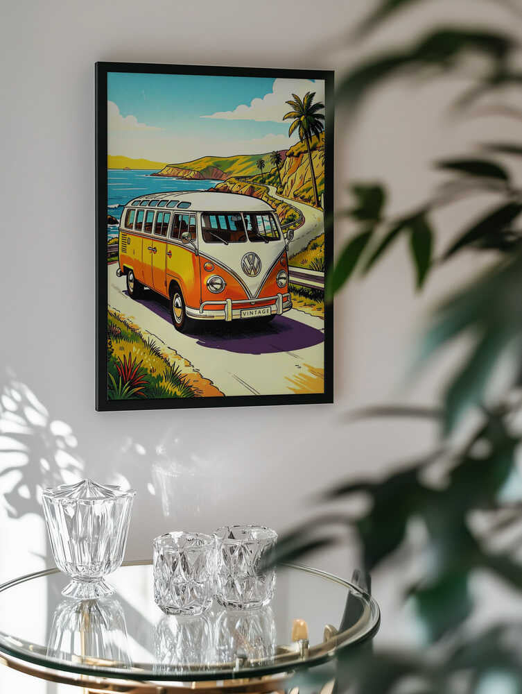 Vintage Bus Coastal Drive