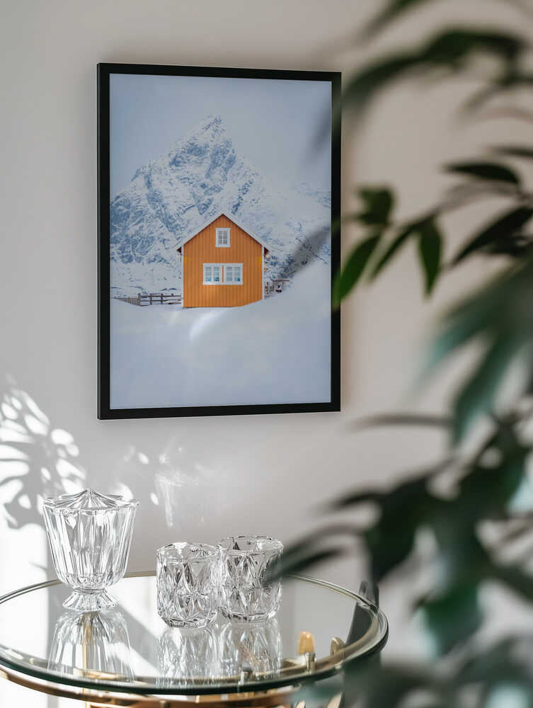 Orange House Snowy Mountain