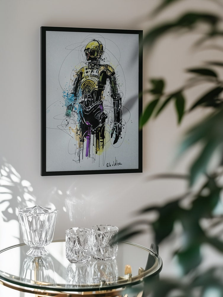 Golden Robot Abstract Art