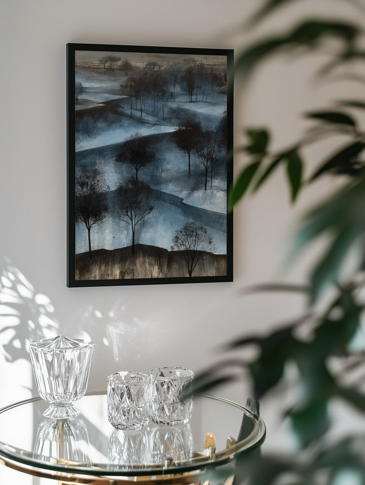 Misty Blue Winter Landscape