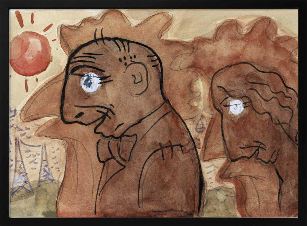 Caricature of Leo Gestel and His Wife (ca. 1891–1941) By Leo Gestel