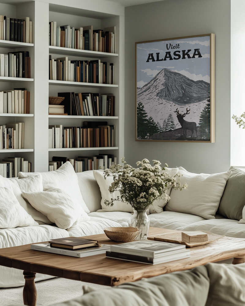 Besök Alaska – vintage reseaffisch