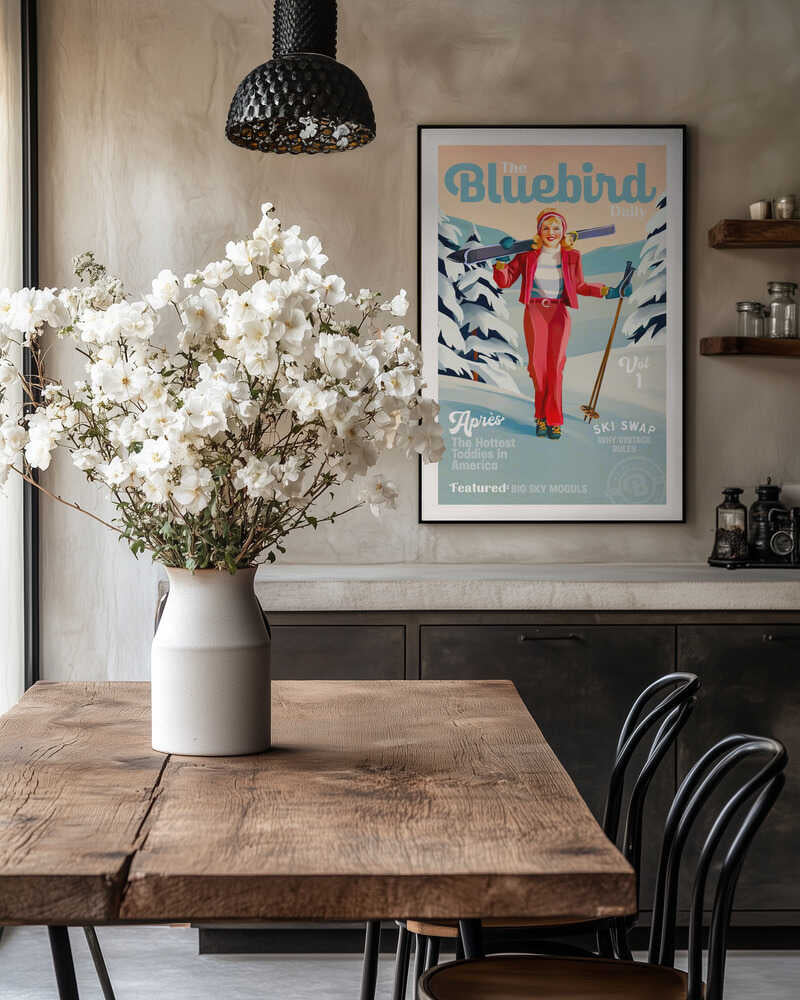 The Bluebird Daily Pinup Ski Art