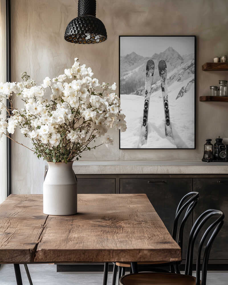 Alpine Skis And Peaks