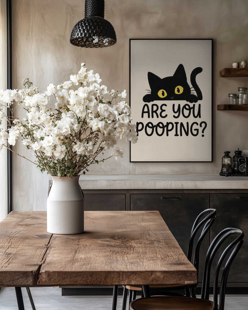 Funny Peeking Cat