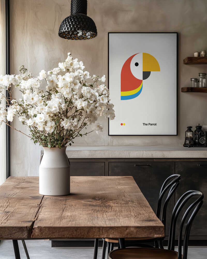 Colorful Geometric Parrot
