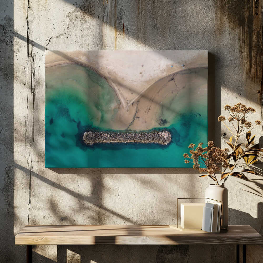 Aerial Beach Breakwater