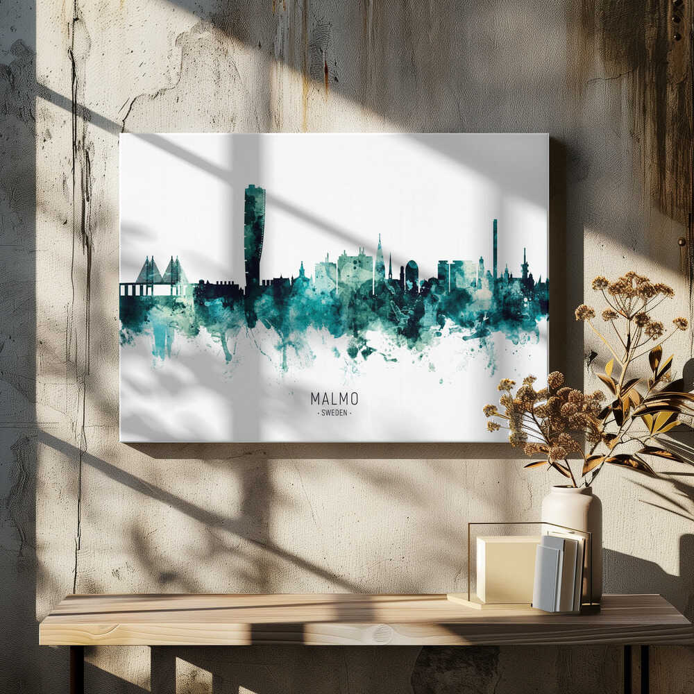 Malmo Watercolor Skyline