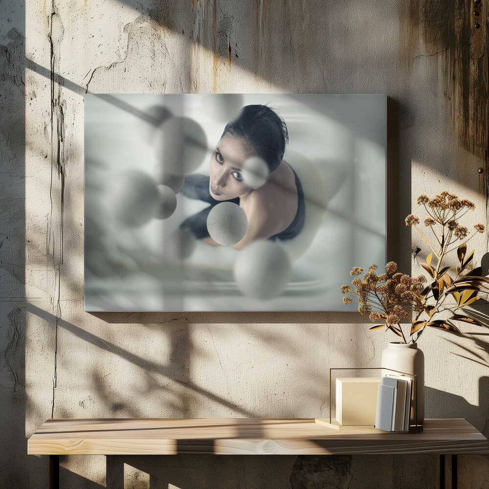 Ethereal Woman and Spheres