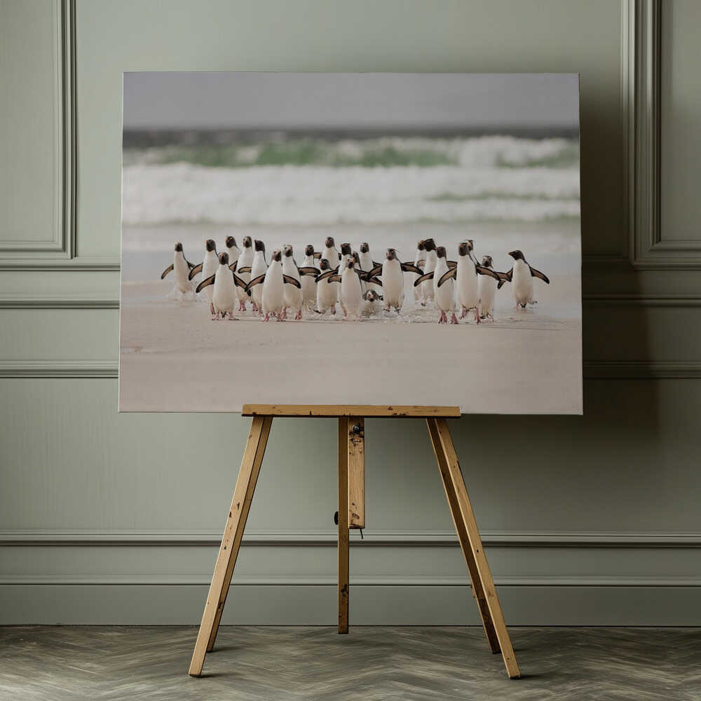 Pingviner på stranden