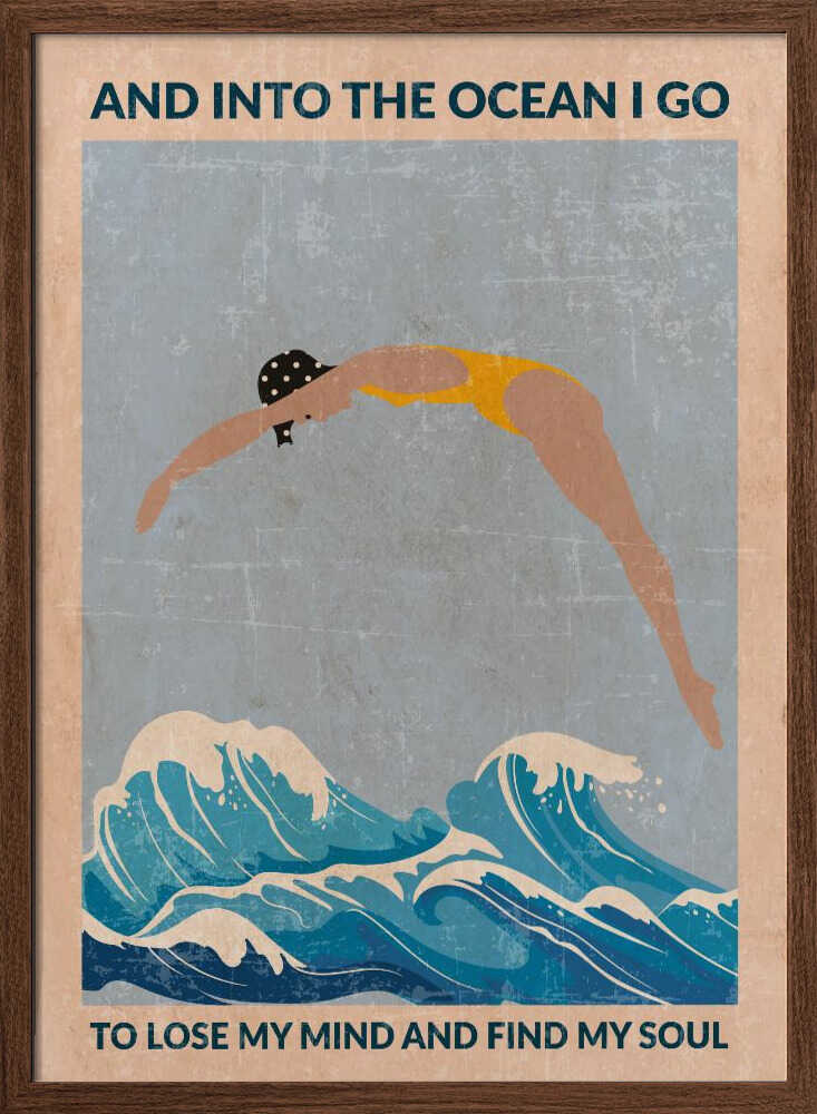 Woman Diving Ocean Waves