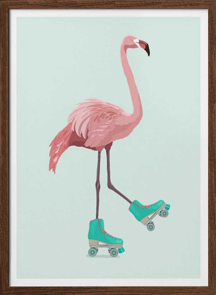 Roller Skating Flamingo