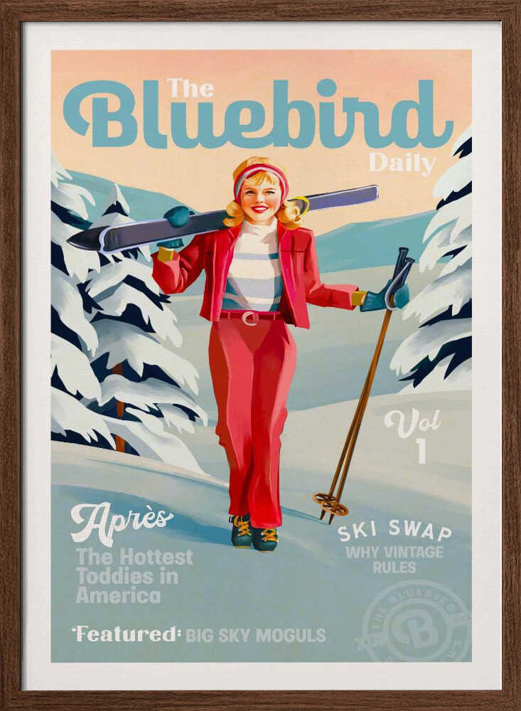 The Bluebird Daily Pinup Ski Art