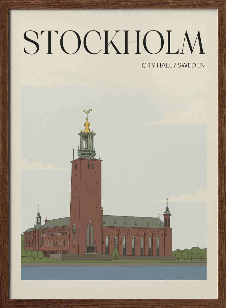 Stockholm City Hall Travel Poster