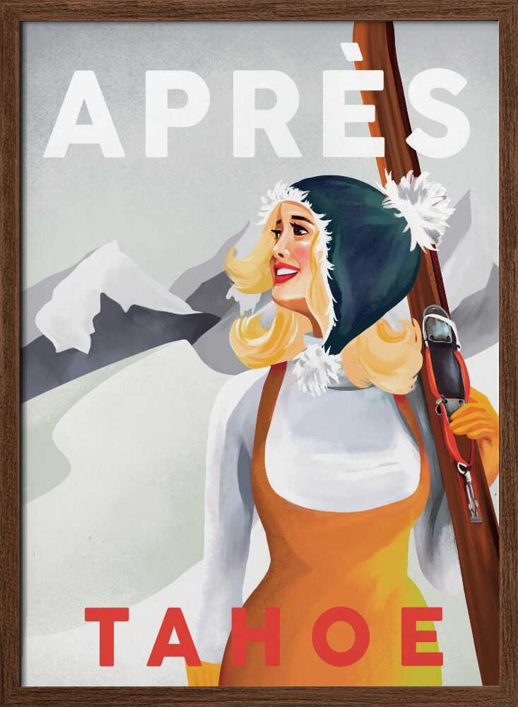 Apres Ski Lake Tahoe Vintage Pin Up Art