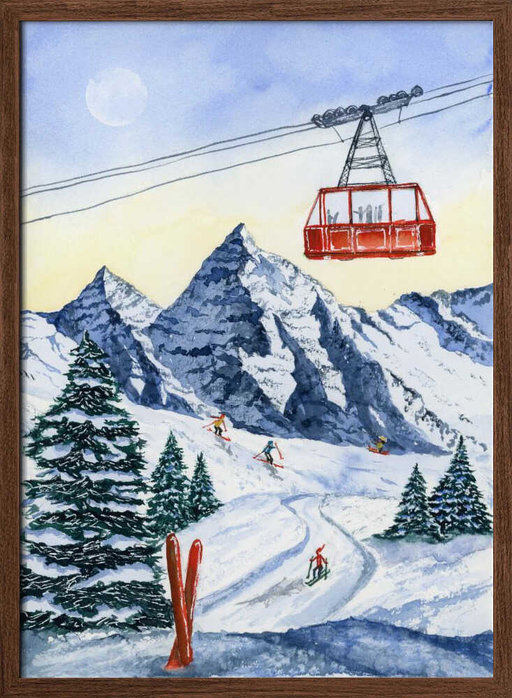 Winter Mountain Skiing