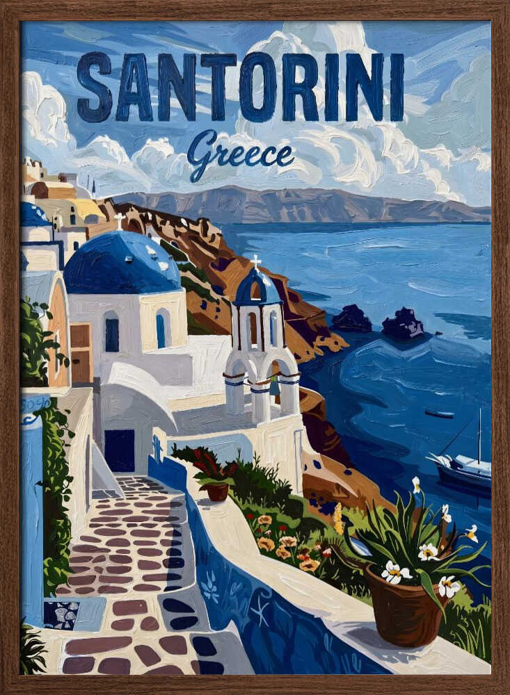 Santorini Blue Domes