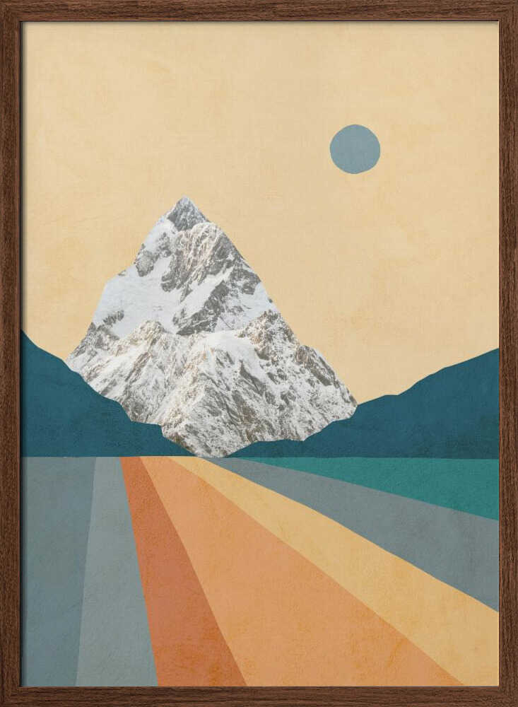 Geometric Mountain Sunset