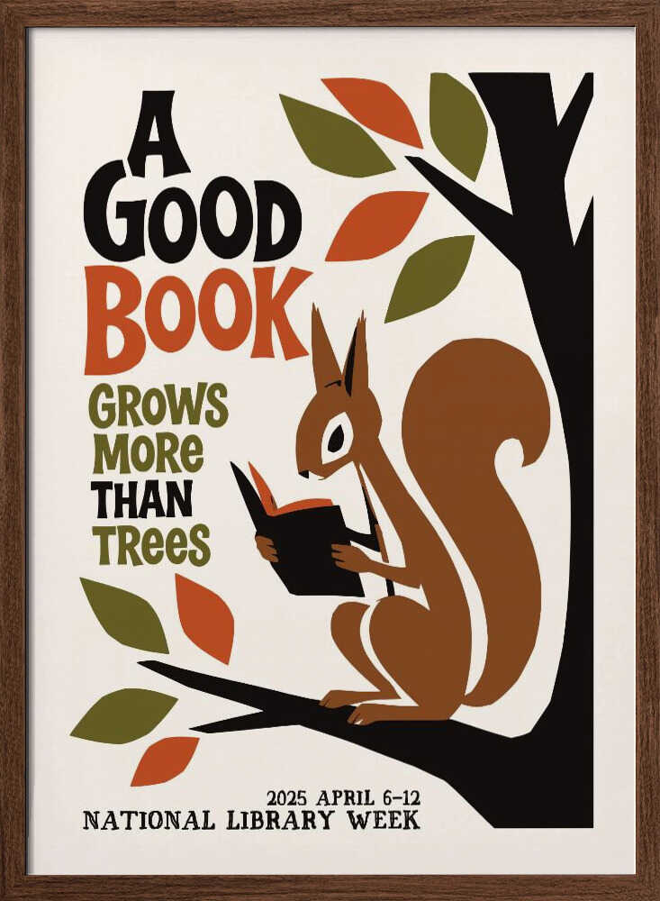 Whimsical Reading Squirrel