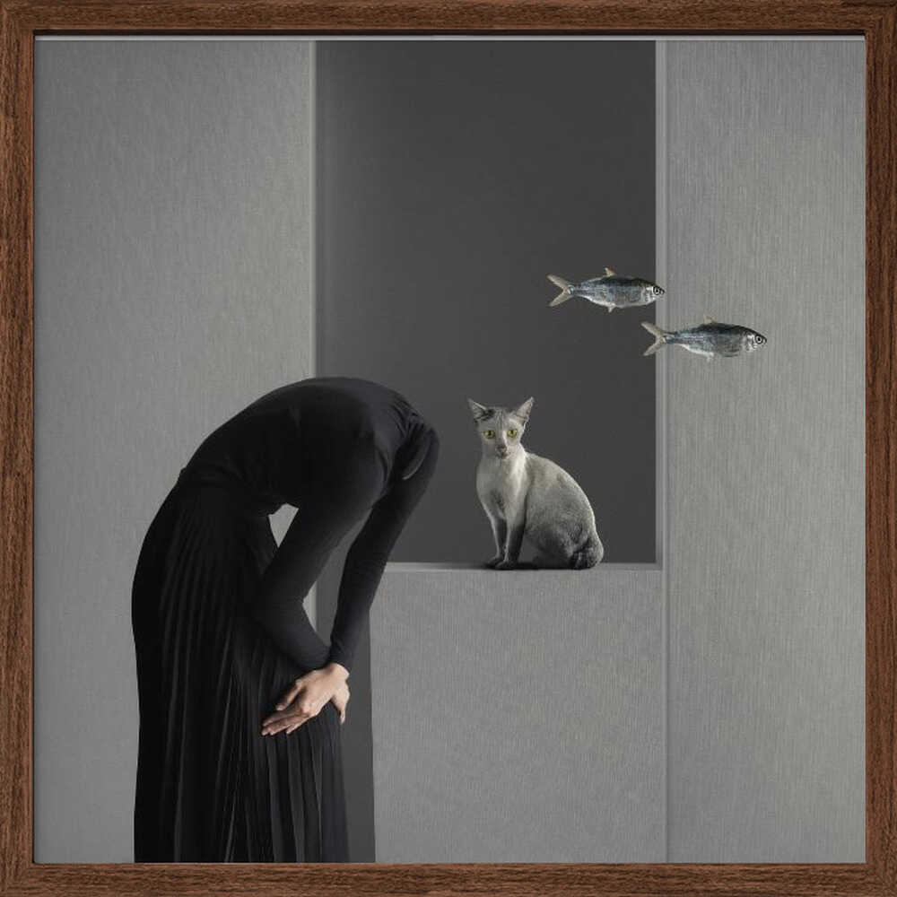 Surreal Woman Floating Fish