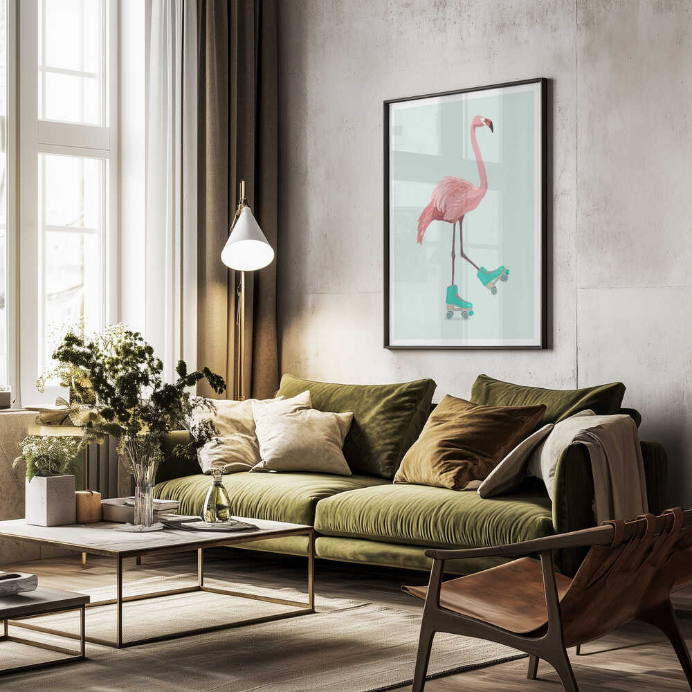 Roller Skating Flamingo