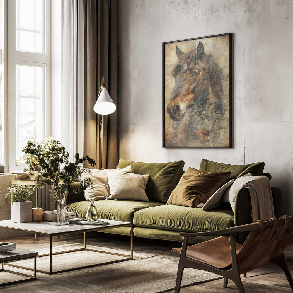 Hästillustration i vintagestil
