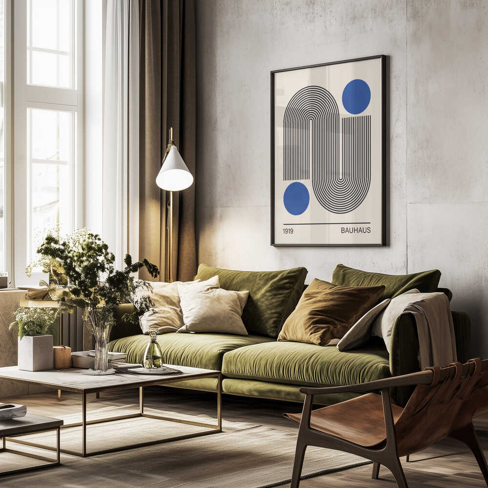 Modern Curves Blue Circles