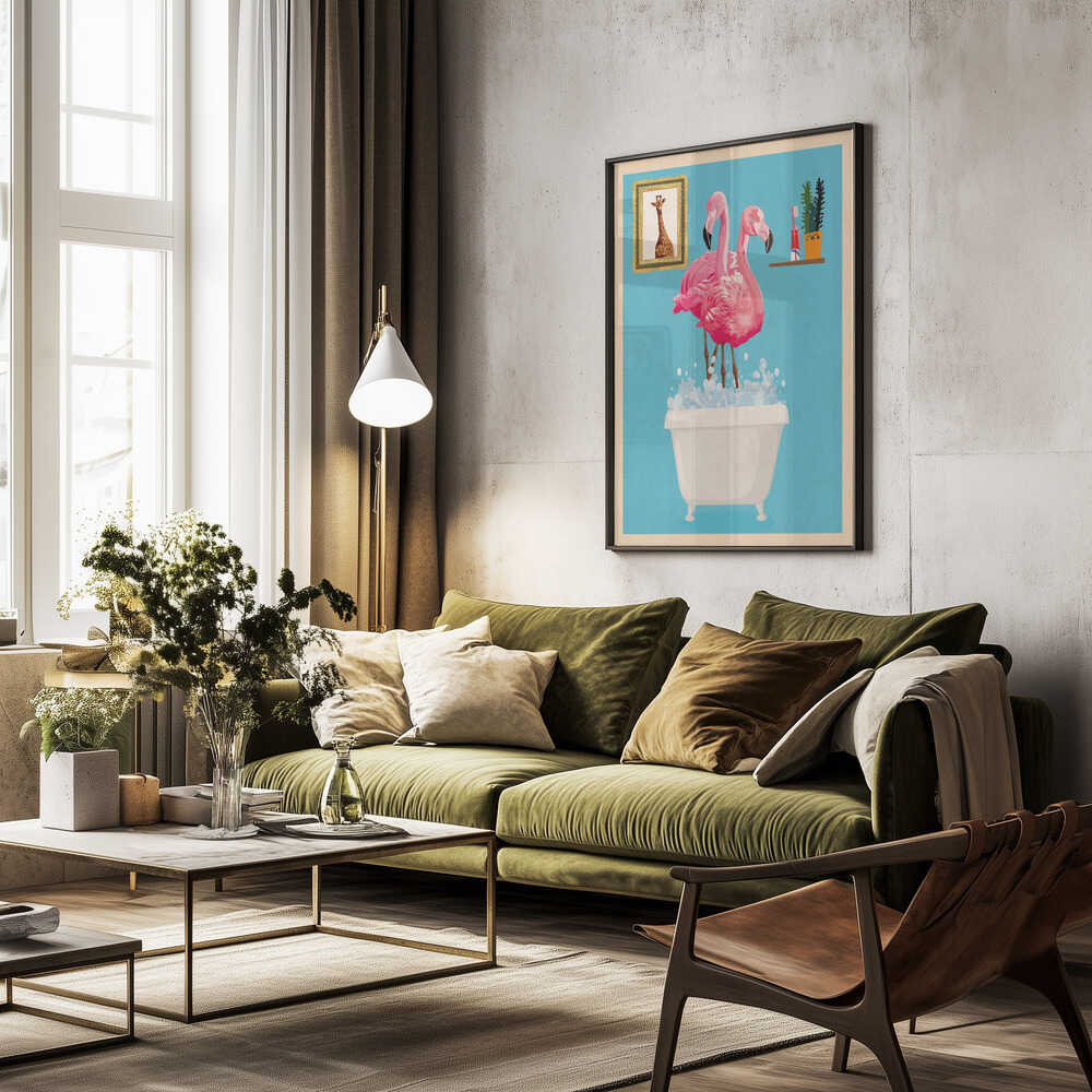 Flamingo i badkaret