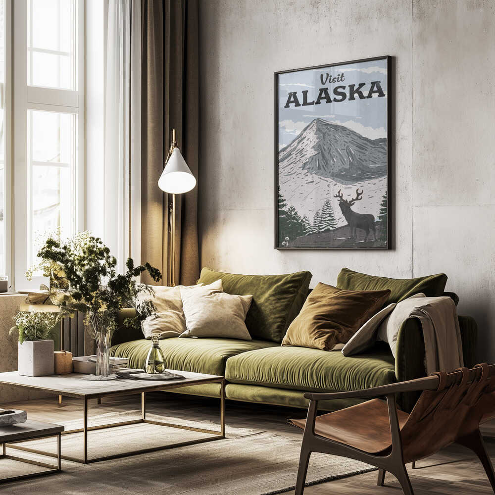 Besök Alaska – vintage reseaffisch