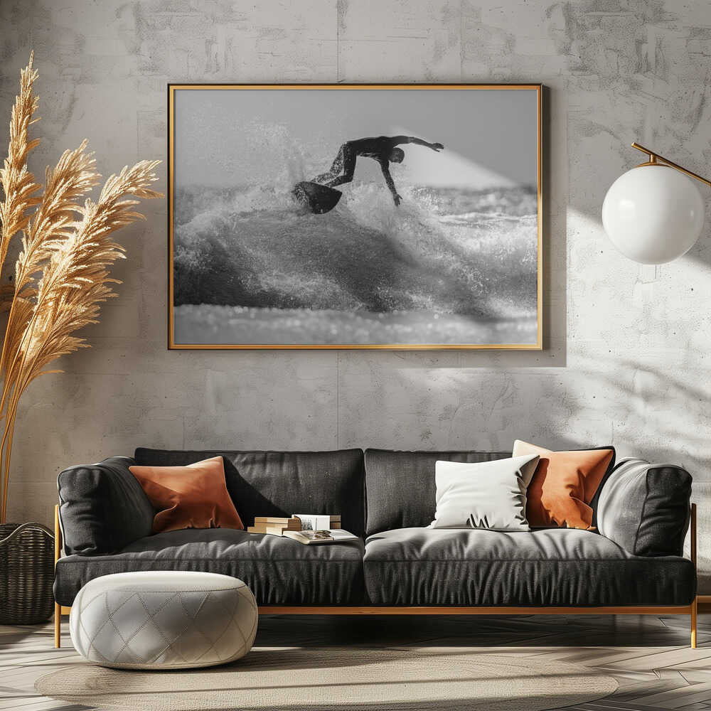 Surfer Riding Ocean Wave