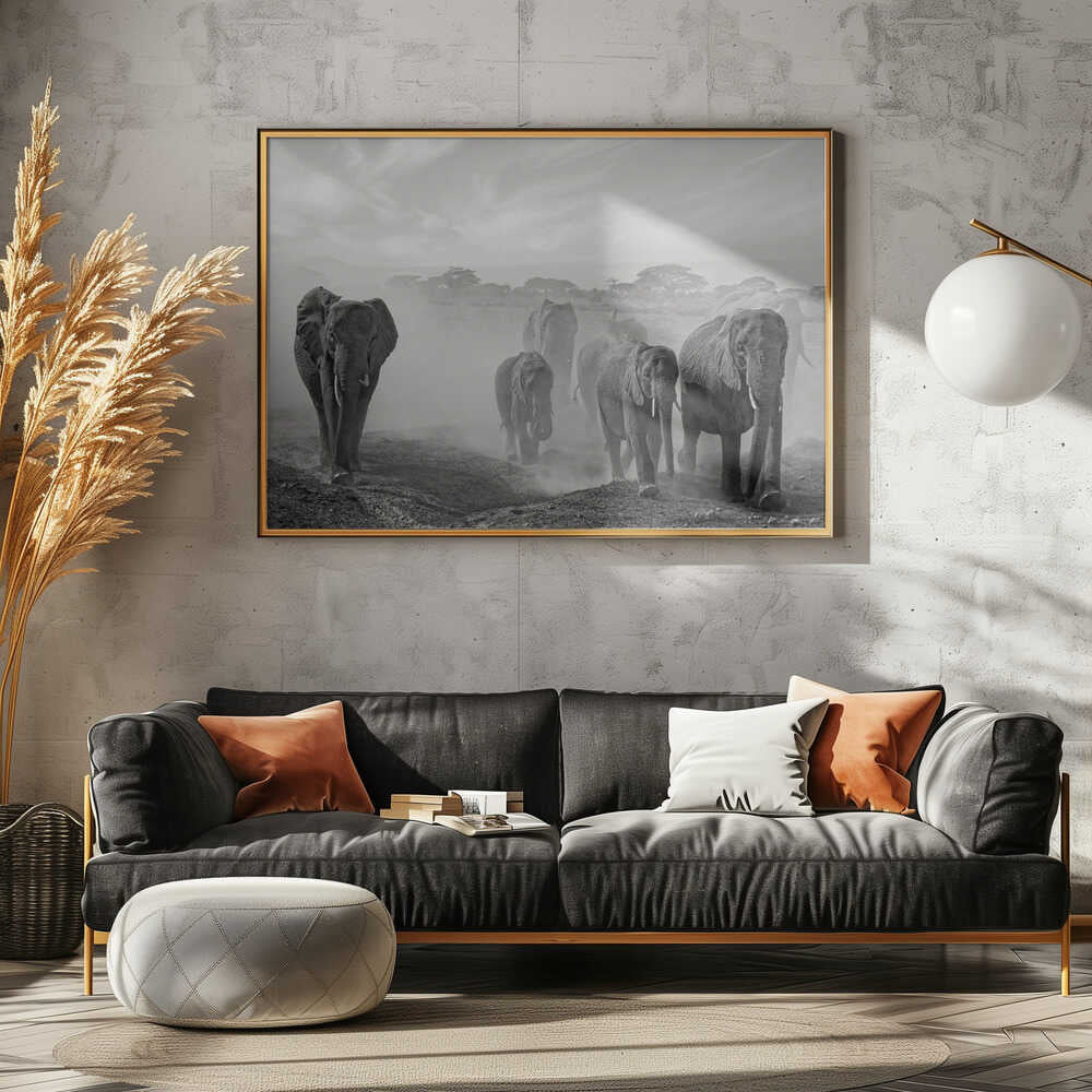 Elephants In Dust