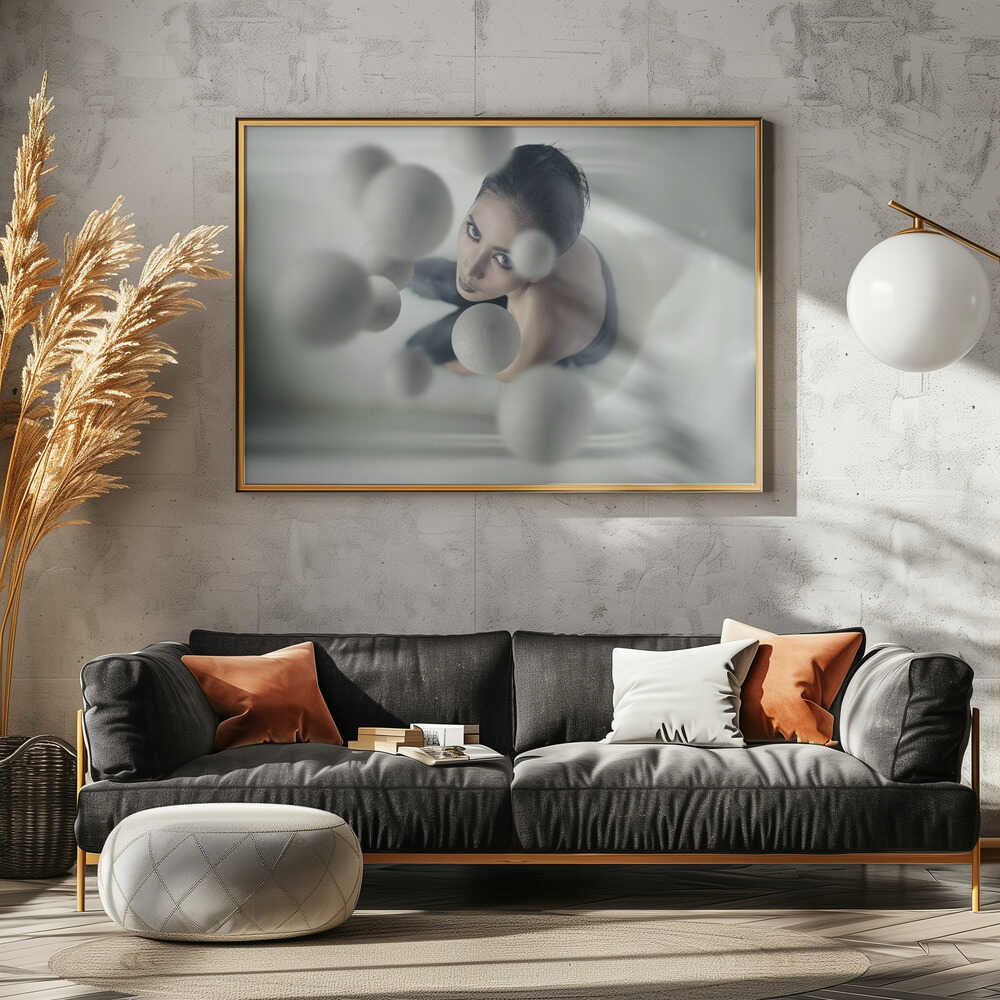 Ethereal Woman and Spheres
