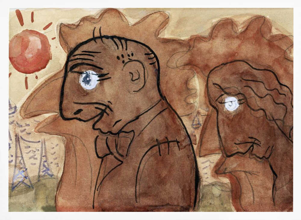 Caricature of Leo Gestel and His Wife (ca. 1891–1941) By Leo Gestel