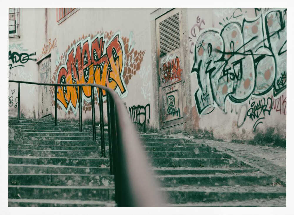 Colorful Urban Graffiti Stairs